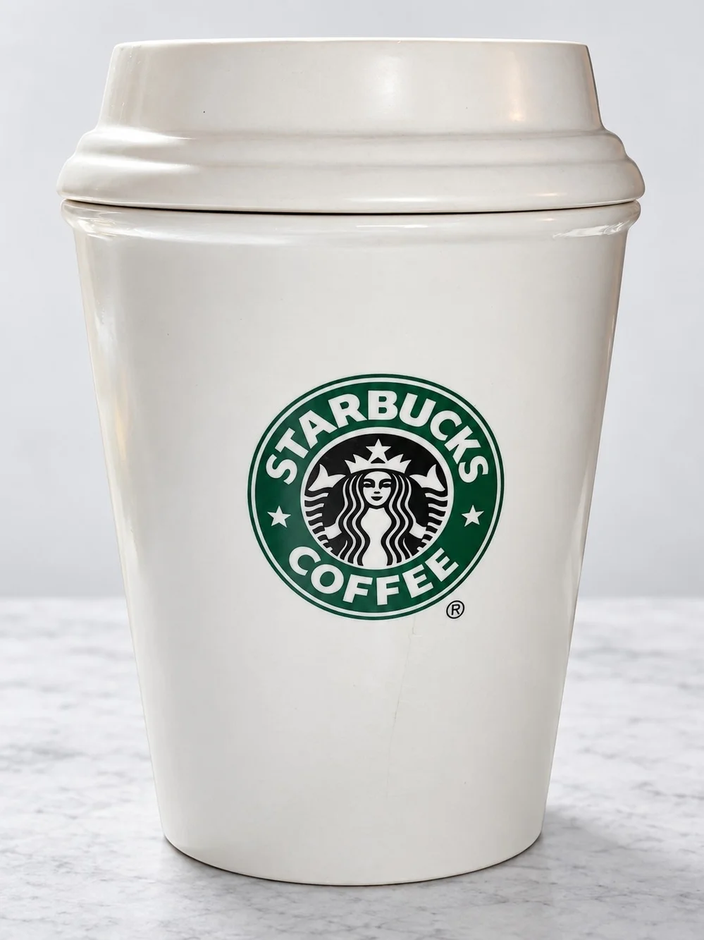 Starbucks Coffee Ceramic Canister White Green Logo Storage Jar